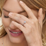 Elsie Engraved Engagement Ring in white gold