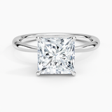 Freesia 2mm Solitaire Engagement Ring with a Princess cut diamond in white gold — top view