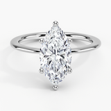 Aimee Solitaire Engagement Ring with a Marquise cut diamond in white gold — top view