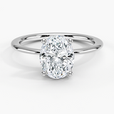 Aimee Solitaire Engagement Ring with a Oval cut diamond in white gold — top view
