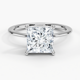 Aimee Solitaire Engagement Ring with a Princess cut diamond in white gold — top view