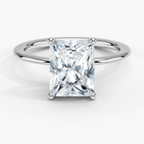 Aimee Solitaire Engagement Ring with a Radiant cut diamond in white gold — top view