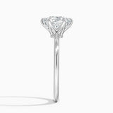 Aveline Solitaire Engagement Ring with a Round cut diamond in white gold — profile view