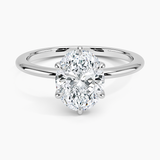 Aveline Solitaire Engagement Ring with a Oval cut diamond in white gold — top view