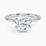 Aveline Solitaire Engagement Ring with a Round cut diamond in white gold — top view