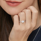 Aveline Solitaire Engagement Ring in white gold
