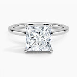 Perfect Fit Solitaire Engagement Ring with a Princess cut diamond in white gold — top view