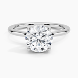 Perfect Fit Solitaire Engagement Ring with a Round cut diamond in white gold — top view