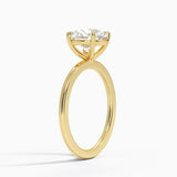 Audrey Perfect Fit Solitaire Engagement Ring with a Round cut diamond in yellow gold — side view