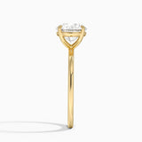 Audrey Perfect Fit Solitaire Engagement Ring with a Round cut diamond in yellow gold — profile view