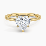 Audrey Perfect Fit Solitaire Engagement Ring with a Heart cut diamond in yellow gold — top view