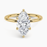 Audrey Perfect Fit Solitaire Engagement Ring with a Marquise cut diamond in yellow gold — top view