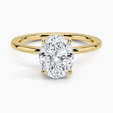 Audrey Perfect Fit Solitaire Engagement Ring with a Oval cut diamond in yellow gold — top view
