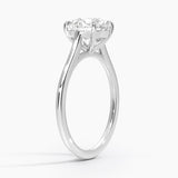 Provence Solitaire Engagement Ring with a Round cut diamond in white gold — side view