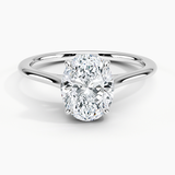 Provence Solitaire Engagement Ring with a Oval cut diamond in white gold — top view