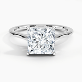 Provence Solitaire Engagement Ring with a Princess cut diamond in white gold — top view
