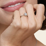 Alya Twist Solitaire Engagement Ring in white gold