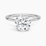 Entwined Solitaire Engagement Ring with a Round cut diamond in white gold — top view