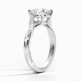Chamise Diamond Engagement Ring with a Round cut diamond in white gold — side view