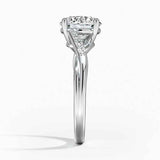 Chamise Diamond Engagement Ring with a Round cut diamond in white gold — profile view