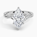 Chamise Diamond Engagement Ring with a Marquise cut diamond in white gold — top view