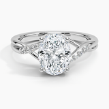 Chamise Diamond Engagement Ring with a Oval cut diamond in white gold — top view