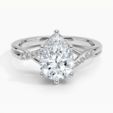Chamise Diamond Engagement Ring with a Pear cut diamond in white gold — top view
