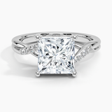 Chamise Diamond Engagement Ring with a Princess cut diamond in white gold — top view