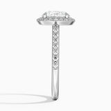 Halo Diamond Engagement Ring with Side Stones