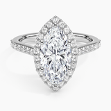Halo Diamond Engagement Ring with Side Stones