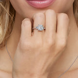 Petite Rhiannon Three Stone Diamond Engagement Ring in white gold