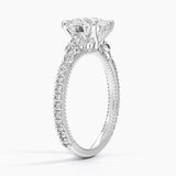 Primrose Diamond Engagement Ring with a Round cut diamond in white gold — side view