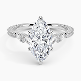 Primrose Diamond Engagement Ring with a Marquise cut diamond in white gold — top view