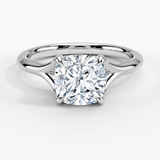 Reverie Solitaire Engagement Ring with a Cushion cut diamond in white gold — top view