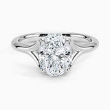Reverie Solitaire Engagement Ring with a Oval cut diamond in white gold — top view