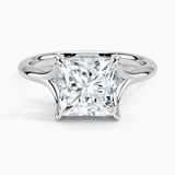 Reverie Solitaire Engagement Ring with a Princess cut diamond in white gold — top view