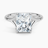 Reverie Solitaire Engagement Ring with a Radiant cut diamond in white gold — top view