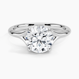 Reverie Solitaire Engagement Ring with a Round cut diamond in white gold — top view