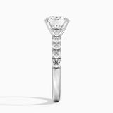 Anthology Half-Coverage Diamond Engagement Ring with a Round cut diamond in white gold — profile view
