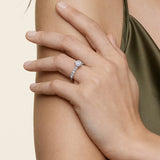 Anthology Half-Coverage Diamond Engagement Ring in white gold