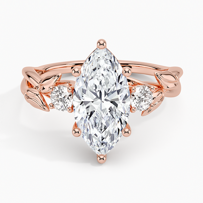 Budding Willow Three Stone Diamond Engagement Ring