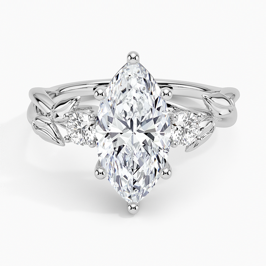 Budding Willow Three Stone Diamond Engagement Ring
