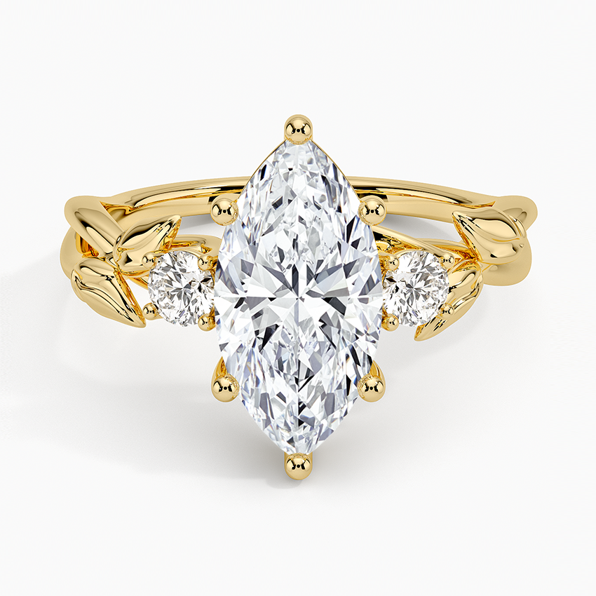 Budding Willow Three Stone Diamond Engagement Ring