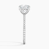 Perfect Fit Three-Quarter Diamond Engagement Ring with a Round cut diamond in white gold — profile view