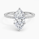 Perfect Fit Three-Quarter Diamond Engagement Ring with a Marquise cut diamond in white gold — top view