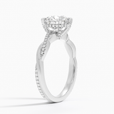 Petite Twisted Vine Hidden Halo Pavé Diamond Engagement Ring