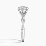 Petite Twisted Vine Hidden Halo Pavé Diamond Engagement Ring