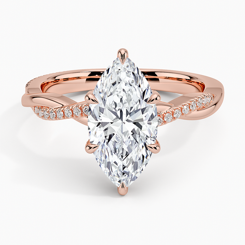 Petite Twisted Vine Hidden Halo Pavé Diamond Engagement Ring