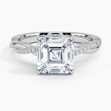 Petite Twisted Vine Hidden Halo Pavé Diamond Engagement Ring