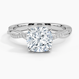 Petite Twisted Vine Hidden Halo Pavé Diamond Engagement Ring